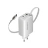 CANYON charger OnCharge 65RC Build-In Cable USB-C 65W 1xPD 1xQC EU White