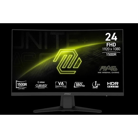 MSI MAG 244C, 23.6, VA, Curve 1500R, 1920 x 1080 (FHD), 16:9, 250 NITS, 180Hz, 1ms(MPRT), HDR Ready,
