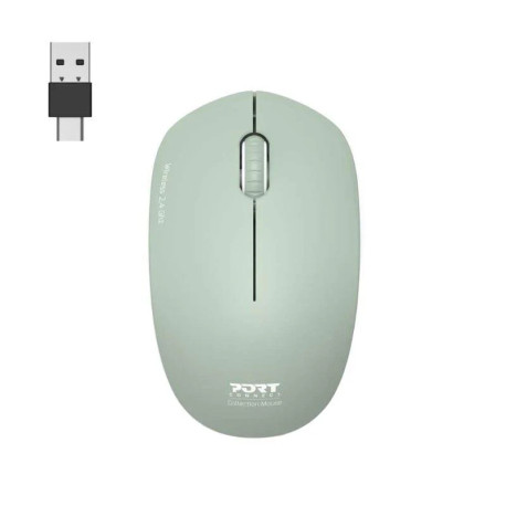 Port miš OFFICE WL USB-A/C, bežični, zelen