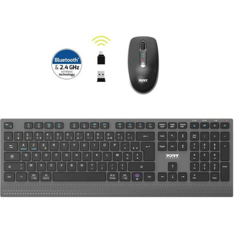 Port bežična tipkovnica i miš, USB-A/C, punjiva