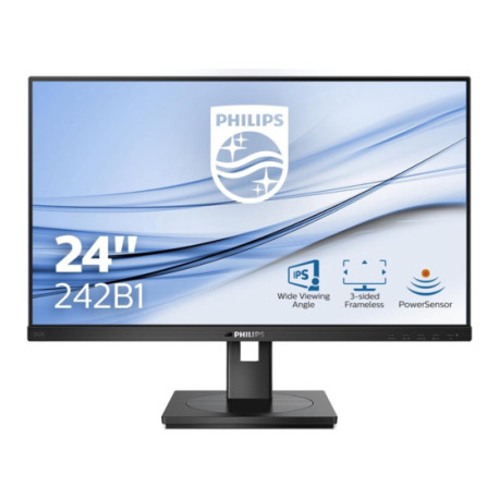 Philips 24" 242B1/00 FHD (1920×1080) IPS 16:9, Pivot, 75Hz, 300 cd/m2, 1000:1, 4ms, VGA, DVI-D, DP, HDMI, USB3.2×4, zvučnici,