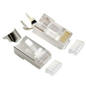 Gembird Shielded modular CAT7 pass-through type plug 15u" gold plated, 100 pcs per bag
