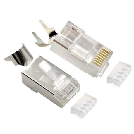 Gembird Shielded modular CAT7 pass-through type plug 15u" gold plated, 50 pcs per bag