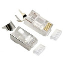 Gembird Shielded modular CAT7 pass-through type plug 15u" gold plated, 50 pcs per bag
