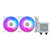 MSI MAG CORELIQUID A13 240 WHITE, 2x120mm Pre-installed ARGB Daisy Chain Fans, Replacable Top Cover,