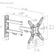 BIT FORCE nagibno-okretni nosač za 13“- 43“ TV s ručkom, do 20kg (SHIELD WMH-43-FM)