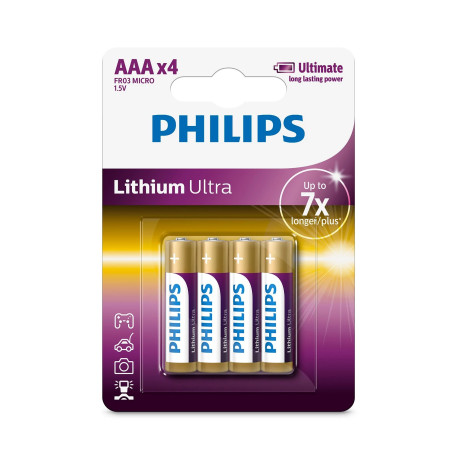 Philips Lithium ultra baterije AAA, 4 komada