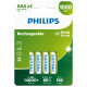 Philips punjive baterije AAA, 4 komada, 1000 mAh