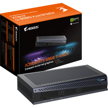 GIGABYTE AORUS RTX 5060 Ti AI BOX, GeForce RTX 5060 Ti 16GB, Thunderbolt 5 plug and play, 1x Thunder