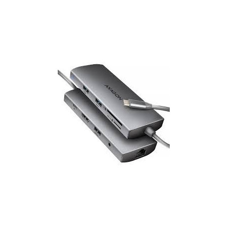 USB HUB AXAGON HMC-8HLSA, 3x USB3.2 Gen 2, HDMI, GLAN, SD/microSD