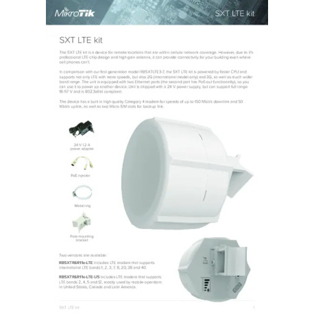 MikroTik SXTR R11e-LTE7, SXT LTE7 kit, RouterOS L3