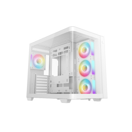 Računalniško ohišje DeepCool CG530U 4F WH, ATX, Midi-Tower, ARGB, ukrivljeno steklo, belo