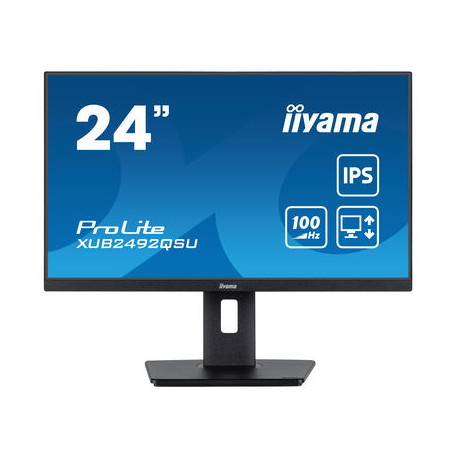 IIYAMA 24" XUB2492QSU-B1 (23.8") QHD (2560×1440) IPS, Pivot, 100Hz, 0.5ms, 300cd/m2, HDMI/DP, 3×USB3.2/USB-C, zvučnici