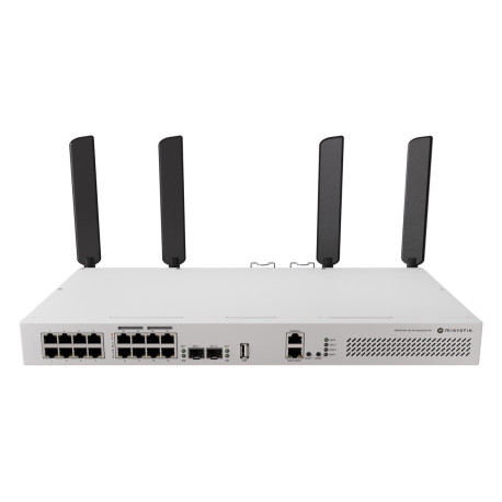 Mikrotik Cloud Router Switch CRS418-8P-8G-2S+5axQ2axQ-RM, 17xG-LAN (8x PoE-out), 2x10G SFP+, IPQ-8072A, RouterOS v7, 1U rackm