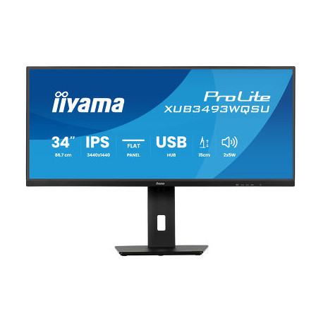 IIYAMA 34" XUB3493WQSU-B6 UWQHD (3440×1440) IPS 21:9, 120Hz, 400cd/m2, 1000:1, 1ms, 2×HDMI/DP, 2×USB-C/2×USB-A, HAS 150mm, zv