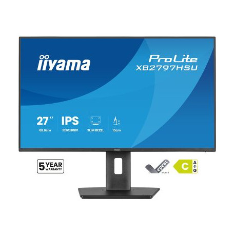 IIYAMA 27" XB2797HSU-B1 FHD (1920x1080) 120Hz, Pivot, 350cd/m2, Speakers, HDMI, DP, 1ms, USB-Ax2, USB-Cx2