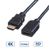 Roline VALUE HDMI produžni kabel sa mrežom, HDMI M - HDMI F, 1.5m