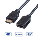 Roline VALUE HDMI produžni kabel sa mrežom, HDMI M - HDMI F, 1.5m