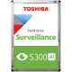 HDD Video Surveillance TOSHIBA S300 AI 8TB CMR, 3.5'', 512MB, 7200RPM, SATA, 64 cameras, 24/7, TBW: