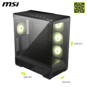 Chassis MAG PANO 130R PZ, ATX, Mid Tower, 4x Pre-installed 12mm ARGB Fan, 460 x 232 x 490 mm, Black