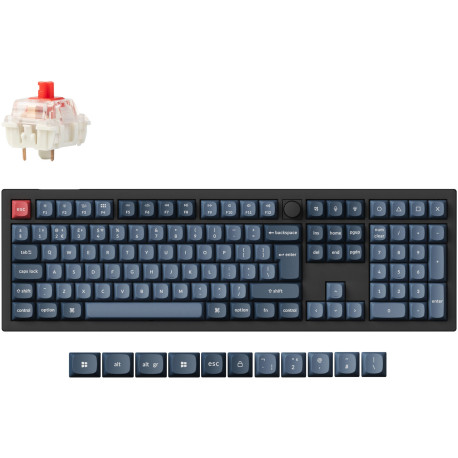 Tipkovnica Keychron V6M-D1-UK Black RGB100% Layout/BT/2.4GHz/Wired/Red Switch