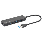 Manhattan Hub 4-Port USB 3.2 Type-A, crni