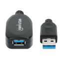 Manhattan USB 3.0 aktivni produžni kabel, 5m, crni