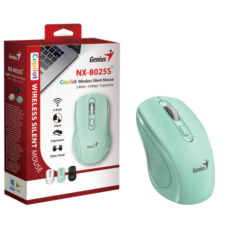 Genius NX-8025S, bežični miš, silent, aqua