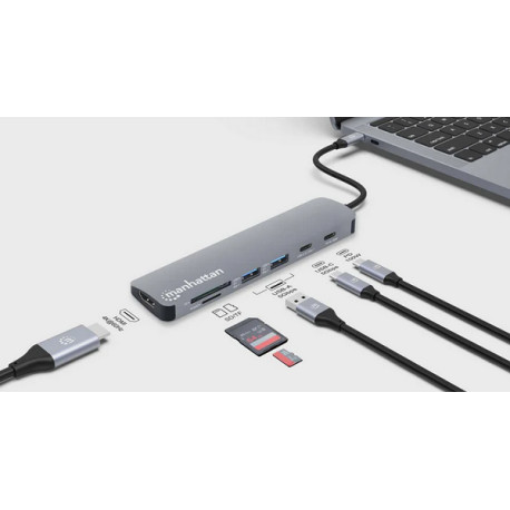 Manhattan docking USB-C 7 u 1 HDMI 4K@60Hz