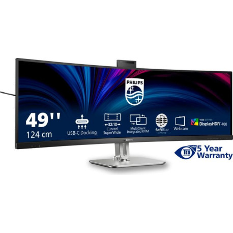 Philips 49" 49B2U6900CH/00 DUAL QHD (5120x1440) VA CURVED 32:9, HRD400, 75 Hz , 4ms, 450cd/m2, HDMI/DP/USB/USB-C/LAN, WEB-cam