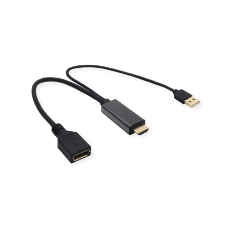 Roline VALUE adapter/kabel v1.2, HDMI M - DP F