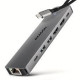 USB HUB AXAGON HMC-7HX2, 2xUSB3.2 Gen 2, 1xUSB-C, 2xHDMI, GLAN