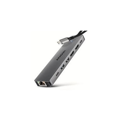 USB HUB AXAGON HMC-7HX2, 2xUSB3.2 Gen 2, 1xUSB-C, 2xHDMI, GLAN