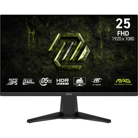 Monitor MSI MAG 255F X24 / 62,2 cm (24,5") / 1920x1080 (FHD) / Rapid IPS / 240 Hz / 0.5 ms (Min.) (GTG) / 300 nits / 1000:1