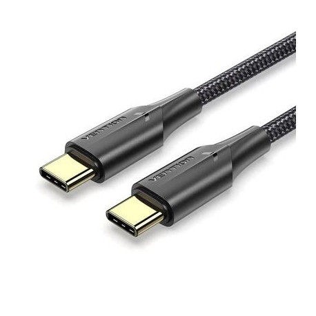 Vention Nylon Braided USB 2.0 C Male to C Male 3A Cable 2M Black LED Type