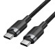 Vention USB 2.0 Type-C Male to Type-C Male 3A Cable 2M Black Aluminum Alloy Type