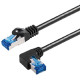 Transmedia Cat6A SFTP Patch Cable, RJ45 plug angled left, 2m