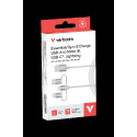 Verbatim Sync & Charge kabel 3-u-1 USB-A na Micro-B/USB-C/Lightning, M/M, 18W, bijeli, 1.0m