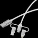 Verbatim Sync & Charge kabel 3-u-1 USB-A na Micro-B/USB-C/Lightning, M/M, 18W, bijeli, 1.0m