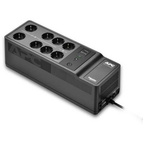 APC Back UPS 650VA/400W, Offline, 8x Schuko CEE7, USB A charging port (BE650G2-GR)