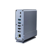 Roline VALUE Docking station USB-C, 2×HDMI/DP 4K/60, G-LAN, 3×USB-A 3.2, USB-C, 2×USB2.0, PD 100W, SD/microSD, Audio out