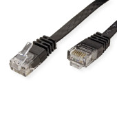 Roline VALUE UTP mrežni flat kabel Cat.6/Class E, 3.0m, crni