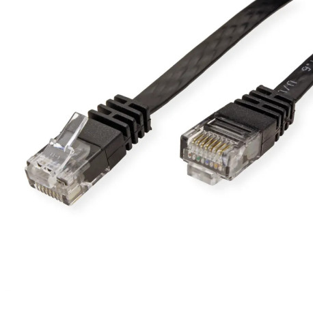 Roline VALUE UTP mrežni flat kabel Cat.6/Class E, 3.0m, crni