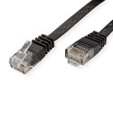 Roline VALUE UTP mrežni flat kabel Cat.6/Class E, 3.0m, crni
