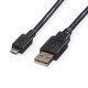 Roline USB2.0 kabel TIP A(M) na Micro B(M), 0.8m, crni