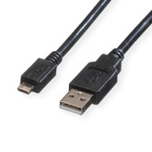 Roline USB2.0 kabel TIP A(M) na Micro B(M), 0.8m, crni