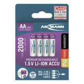 Ansmann Li-Ion batteries AA type 2000 (min. 1800 mAh) 4pcs. paper blister