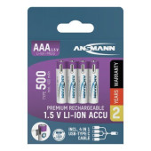 Ansmann Li-Ion batteries AAA type 500 (min. 400 mAh) 4pcs. paper blister