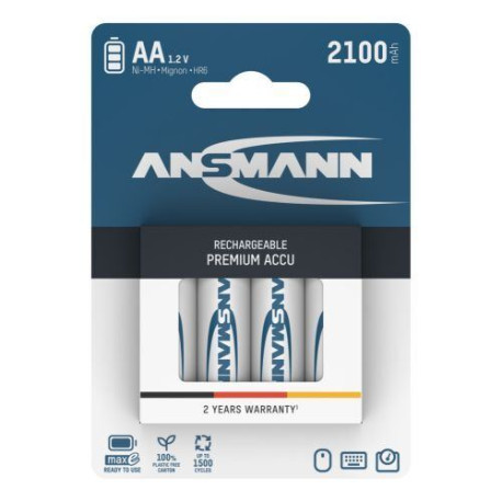 Ansmann NiMH Rechargeable battery AA HR6 2100 mAh maxE 4 pcs.
