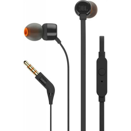 JBL T110E, in-ear slušalice s mikrofonom i upravljanjem s jednom tipkom, crne
